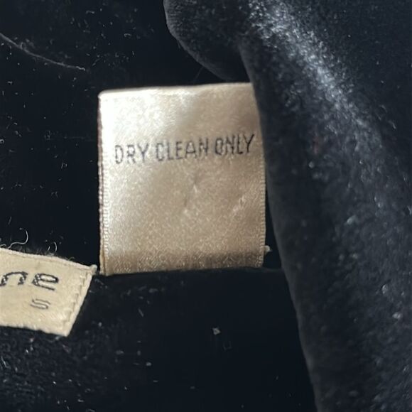 VTG 80s Liz Claiborne Black Velvet Dress Size 4 Faux Wrap Silk Bow Dark Academia - Picture 12 of 13